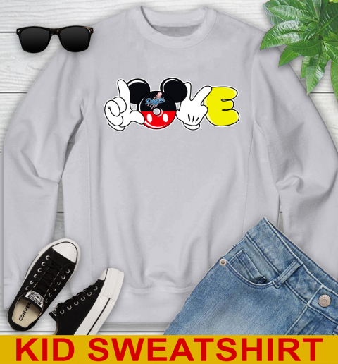 Los Angeles Dodgers MLB Baseball Love Mickey Disney Sports Youth Sweatshirt 4