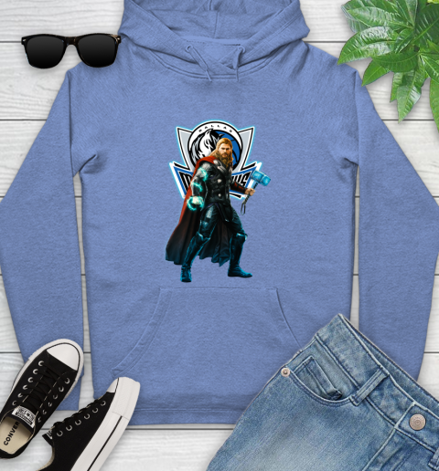 NBA Thor Avengers Endgame Basketball Dallas Mavericks Youth Hoodie 12