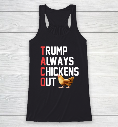 Political Trending TACO Trump Always Chickens Out Racerback Tank
