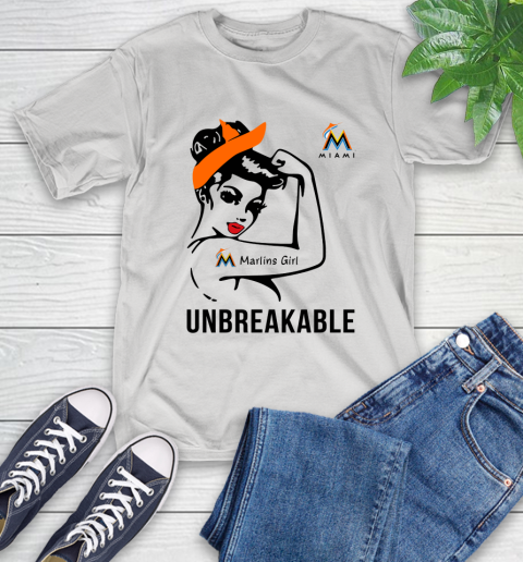 MLB Miami Marlins Girl Unbreakable Baseball Sports T-Shirt