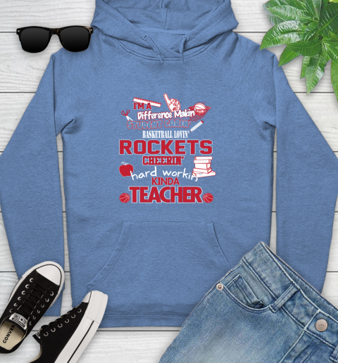 Houston Rockets NBA I'm A Difference Making Student Caring Basketball Loving Kinda Teacher Youth Hoodie 13