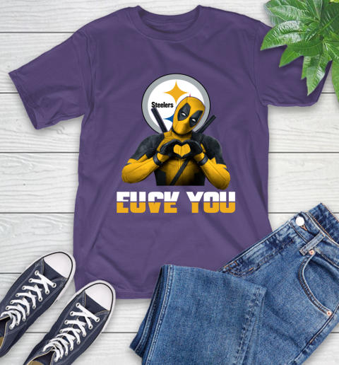 NHL Pittsburgh Steelers Deadpool Love You Fuck You Football Sports T-Shirt 5