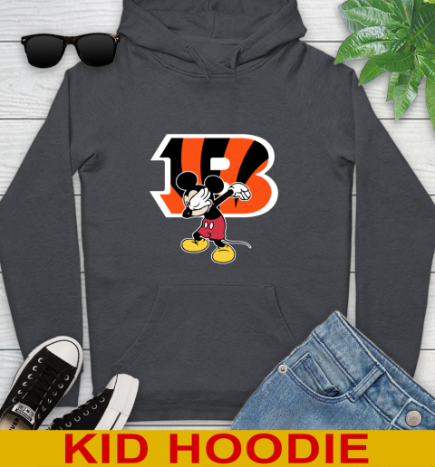 Cincinnati Bengals NFL Football Dabbing Mickey Disney Sports Youth Hoodie 9