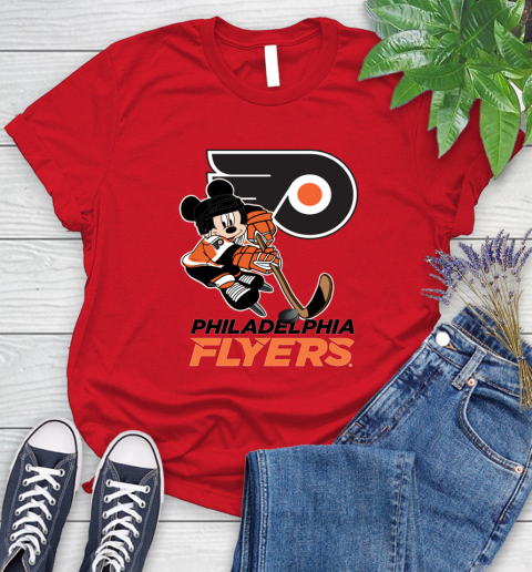 NHL Philadelphia Flyers Mickey Mouse Disney Hockey T Shirt Women's T-Shirt 9