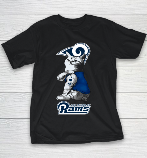 NFL Football My Cat Loves Los Angeles Rams Youth T-Shirt