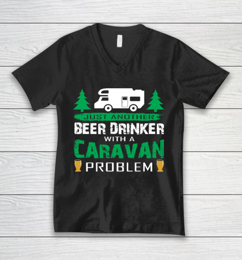Happy Camping Just Another Beer Drinker Funny V-Neck T-Shirt