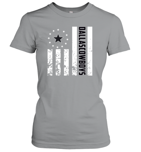 NFL Dallas Cowboys American Flag Women's T-Shirt h2zq nfl dallas cowboys american flag ladies t shirt 20 front sport grey