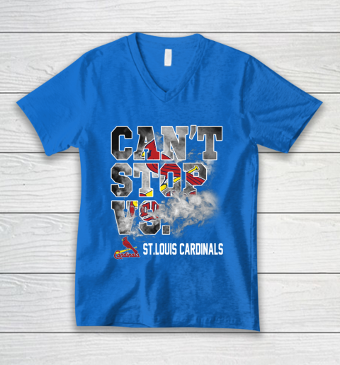 MLB St.Louis Cardinals Baseball Can't Stop Vs Cardinals V-Neck T-Shirt 5