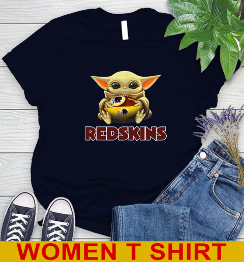 NFL Football Washington Redskins Baby Yoda Star Wars Shirt Women's T-Shirt 3