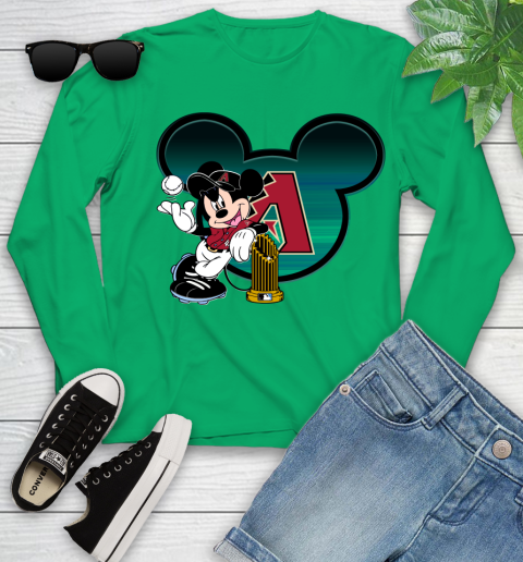 MLB Arizona Diamondbacks The Commissioner's Trophy Mickey Mouse Disney Youth Long Sleeve 6