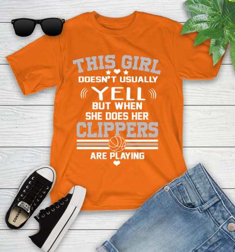 Los Angeles Clippers NBA Basketball I Yell When My Team Is Playing Youth T-Shirt 9