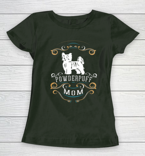 Dog Mom Shirt Powderpuff Mom Chinese Crested Dog Women's T-Shirt 4