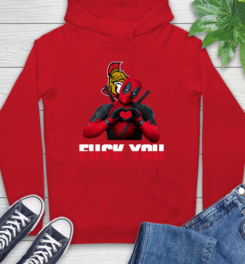 NHL Ottawa Senators Deadpool Love You Fuck You Hockey Sports Hoodie 10