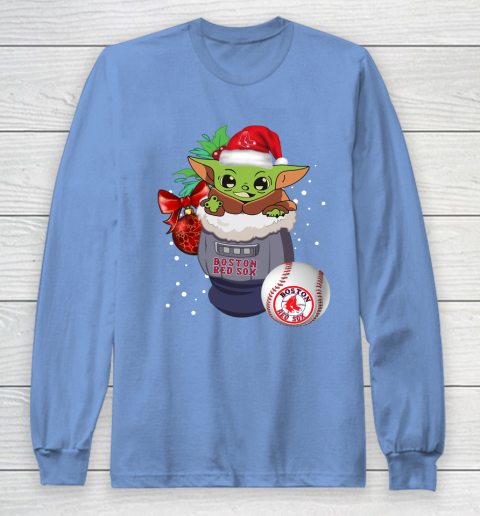 Boston Red Sox Christmas Baby Yoda Star Wars Funny Happy MLB Long Sleeve T-Shirt 11