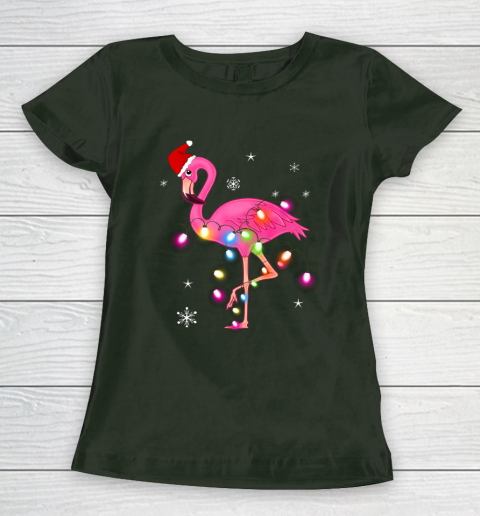 Pink Flamingo Christmas Women's T-Shirt 4