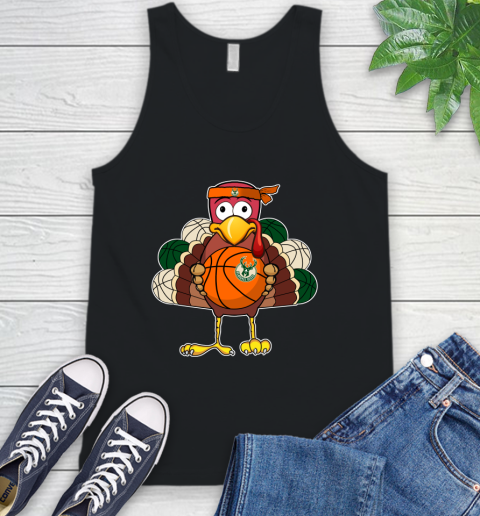 Milwaukee Bucks Turkey thanksgiving day Tank Top - Image 3