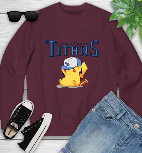 NFL Pikachu Football Tennessee Titans Youth Sweatshirt 5