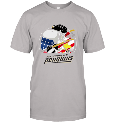 Pittsburg Peguins Ice Hockey Snoopy And Woodstock NHL Unisex Jersey Tee