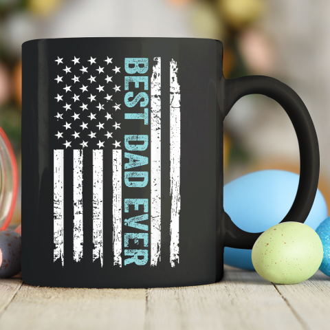 Father's Day Best Dad Ever With US American Flag Ceramic Mug 11oz