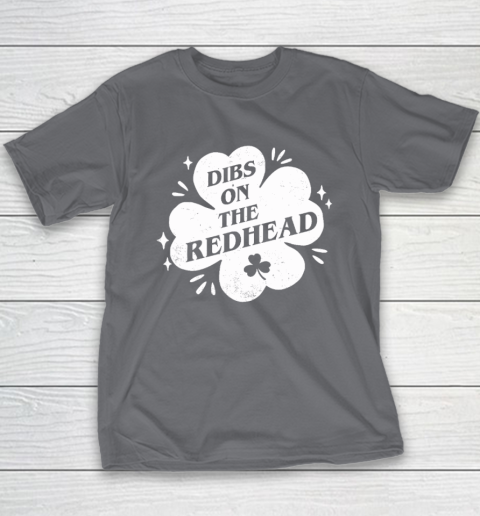 Irish St Patricks Day Shamrock Dibs On The Redhead Funny Youth T-Shirt 5