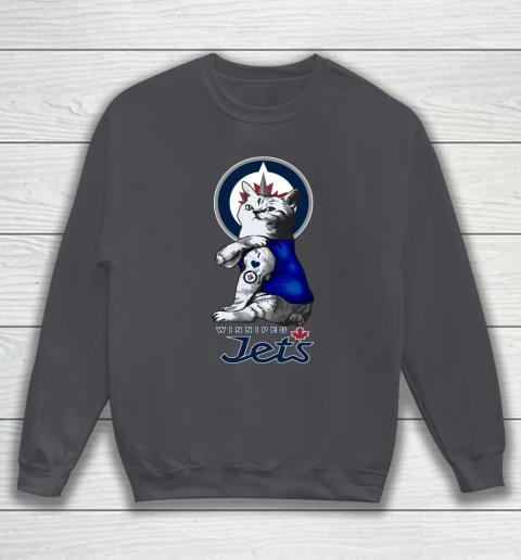 NHL My Cat Loves Winnipeg Jets Hockey Sweatshirt 4