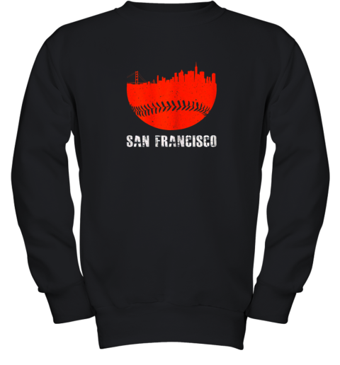 San Francisco Baseball Downtown Skyline For Fan Youth Sweatshirt