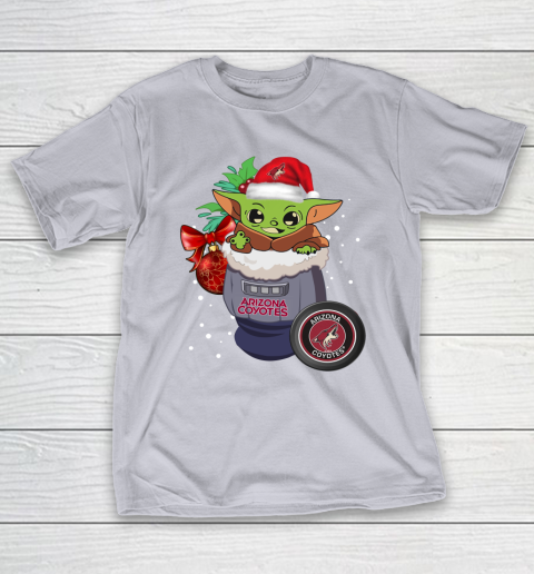 Arizona Coyotes Christmas Baby Yoda Star Wars Funny Happy NHL T-Shirt 7