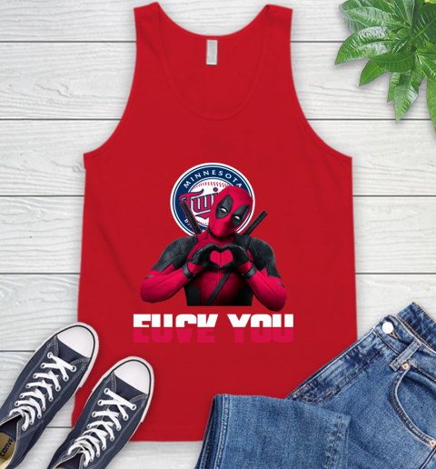 MLB Minnesota Twins Deadpool Love You Fuck You Baseball Sports Tank Top 5