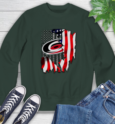 Carolina Hurricanes NHL Hockey American Flag Sweatshirt 12