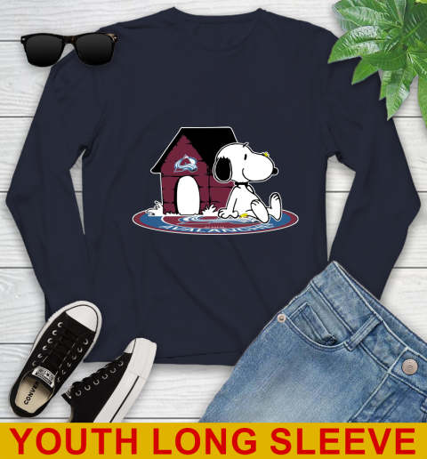 NHL Hockey Colorado Avalanche Snoopy The Peanuts Movie Shirt Youth Long Sleeve 3