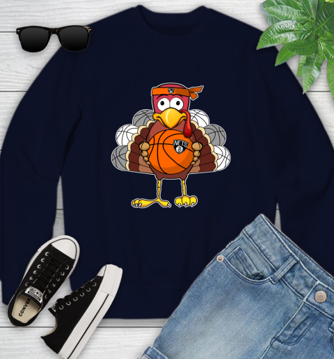 Brooklyn Nets Turkey thanksgiving day Youth Sweatshirt 3
