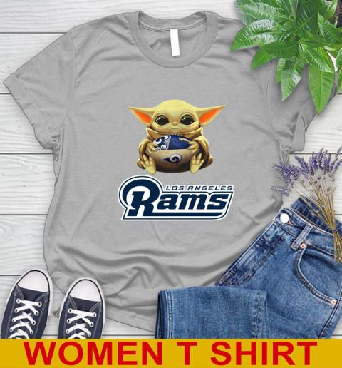 NFL Football Los Angeles Rams Baby Yoda Star Wars Shirt Women's T-Shirt 5