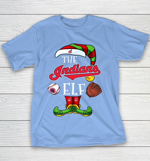 Cleveland Indians Christmas ELF Funny MLB Youth T-Shirt 8