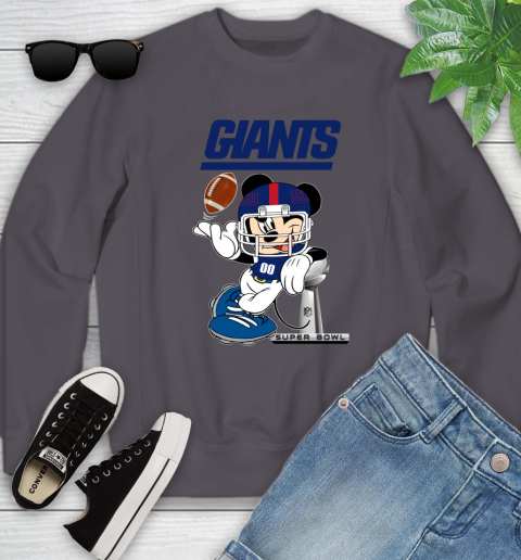 NFL newyork giants Mickey Mouse Disney Super Bowl Football T Shirt Youth Sweatshirt 6