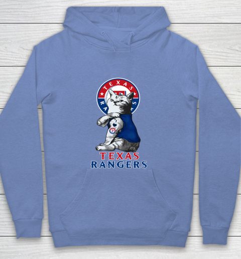 MLB Baseball My Cat Loves Texas Rangers Youth Hoodie 8