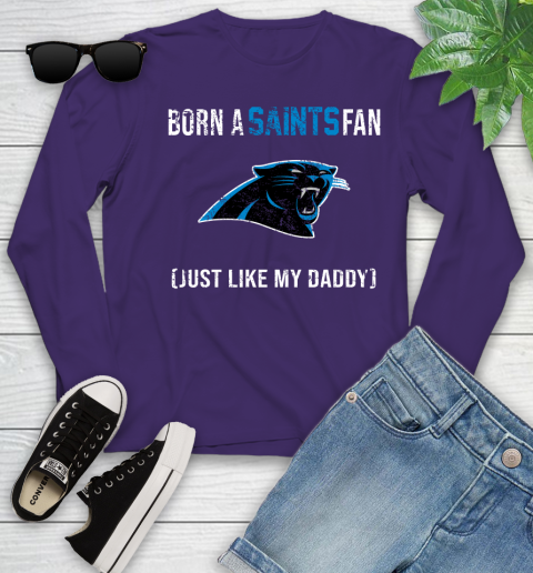 NFL Carolina Panthers Football Loyal Fan Just Like My Daddy Shirt Youth Long Sleeve 4