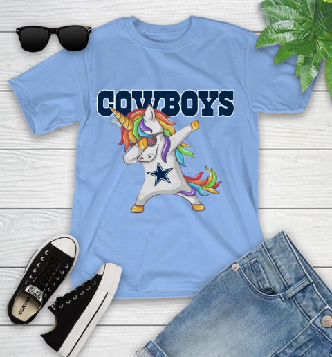 Dallas Cowboys NFL Football Funny Unicorn Dabbing Sports Youth T-Shirt 11