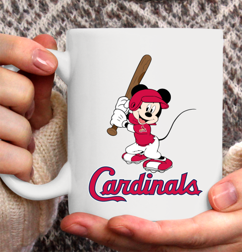 MLB Baseball St.Louis Cardinals Cheerful Mickey Mouse Shirt Ceramic Mug 15oz 2
