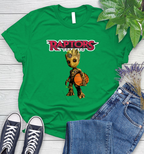 Toronto Raptors NBA Basketball Groot Marvel Guardians Of The Galaxy Women's T-Shirt 6