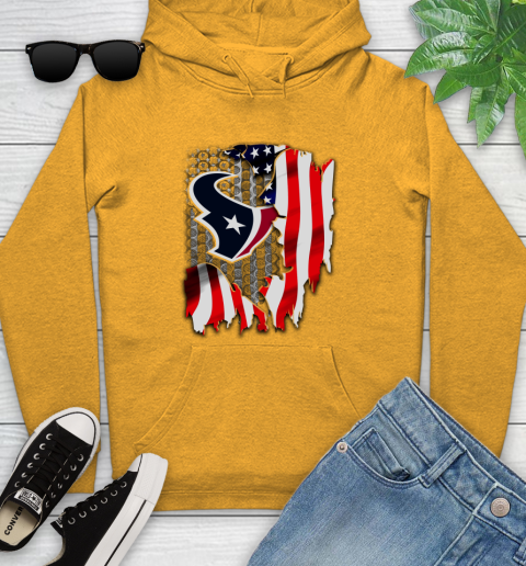 Houston Texans NFL Football American Flag Youth Hoodie 2