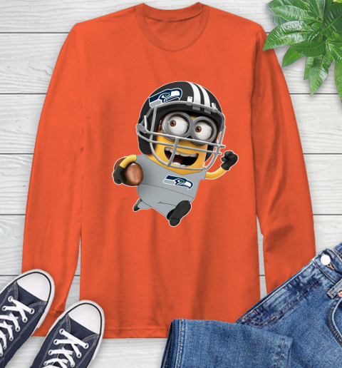NFL Seattle Seahawks Minions Disney Football Sports Long Sleeve T-Shirt 5