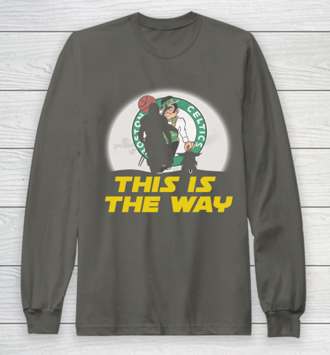 Boston Celtics NBA Basketball Star Wars Yoda And Mandalorian This Is The Way Long Sleeve T-Shirt 5
