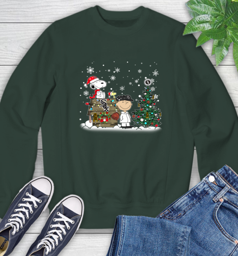 MLB Chicago White Sox Snoopy Charlie Brown Christmas Baseball Commissioner's Trophy Sweatshirt 12