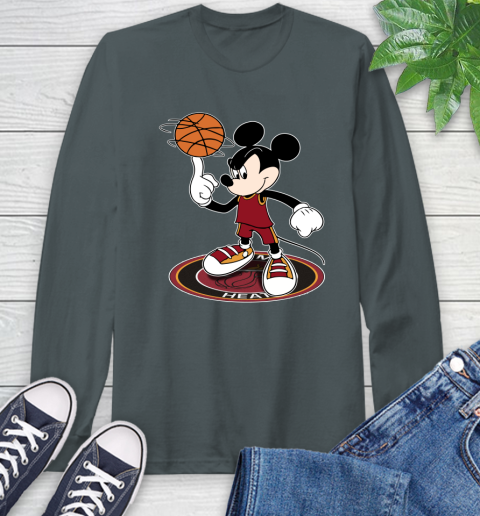 NBA Basketball Miami Heat Cheerful Mickey Disney Shirt Long Sleeve T-Shirt 7