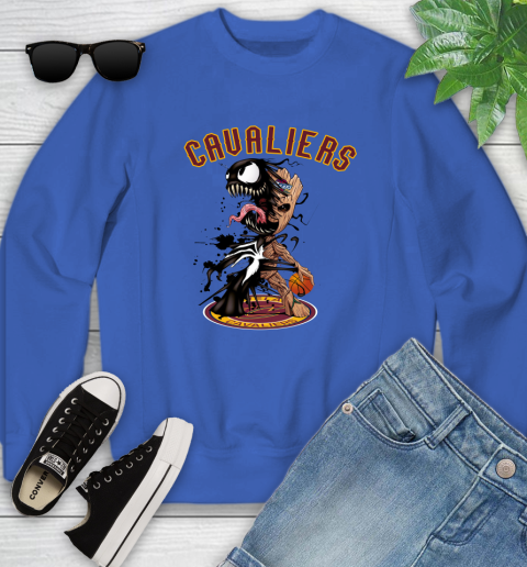 NBA Cleveland Cavaliers Basketball Venom Groot Guardians Of The Galaxy Youth Sweatshirt 8