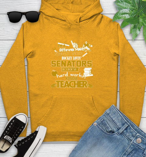 Ottawa Senators NHL I'm A Difference Making Student Caring Hockey Loving Kinda Teacher Youth Hoodie 2