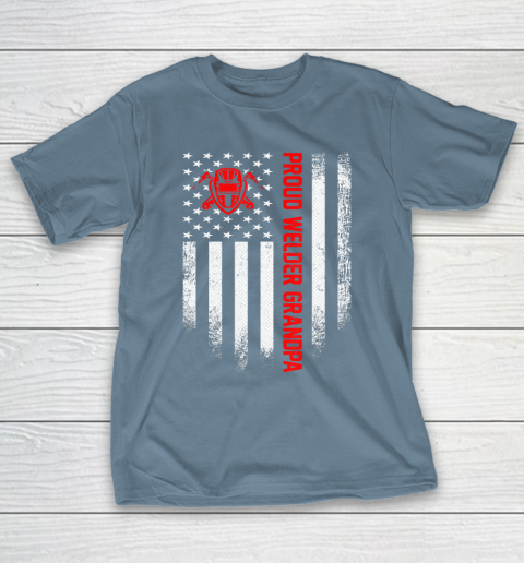 GrandFather gift shirt Vintage USA American Flag Proud Welder Welding Grandpa Funny T Shirt T-Shirt 16