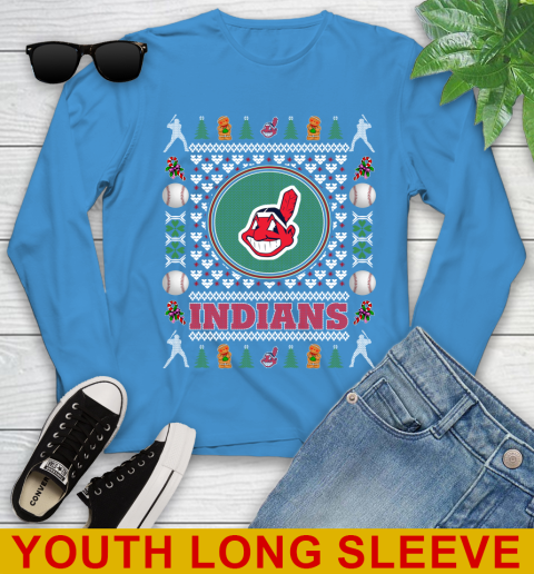 Cleveland Indians Merry Christmas MLB Baseball Loyal Fan Youth Long Sleeve 8