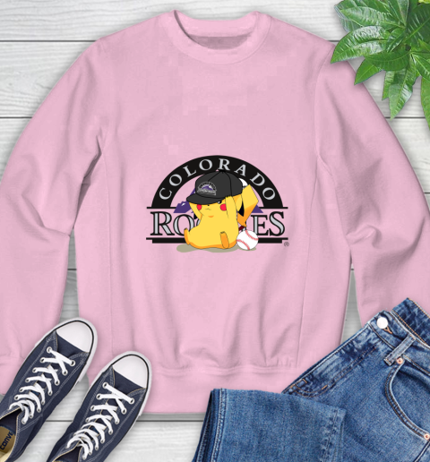 MLB Pikachu Baseball Sports Colorado Rockies Sweatshirt 9