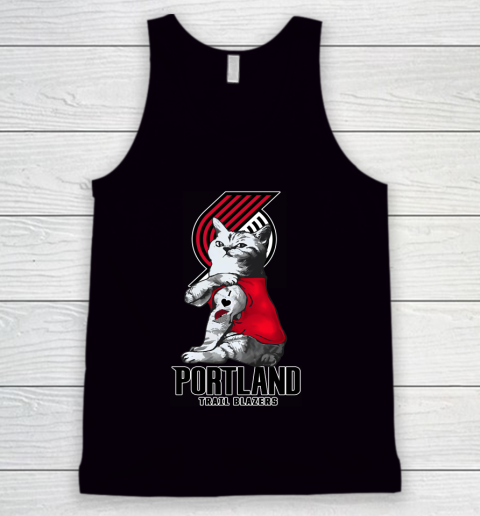 NBA Basketball My Cat Loves Portland Trail Blazers Tank Top